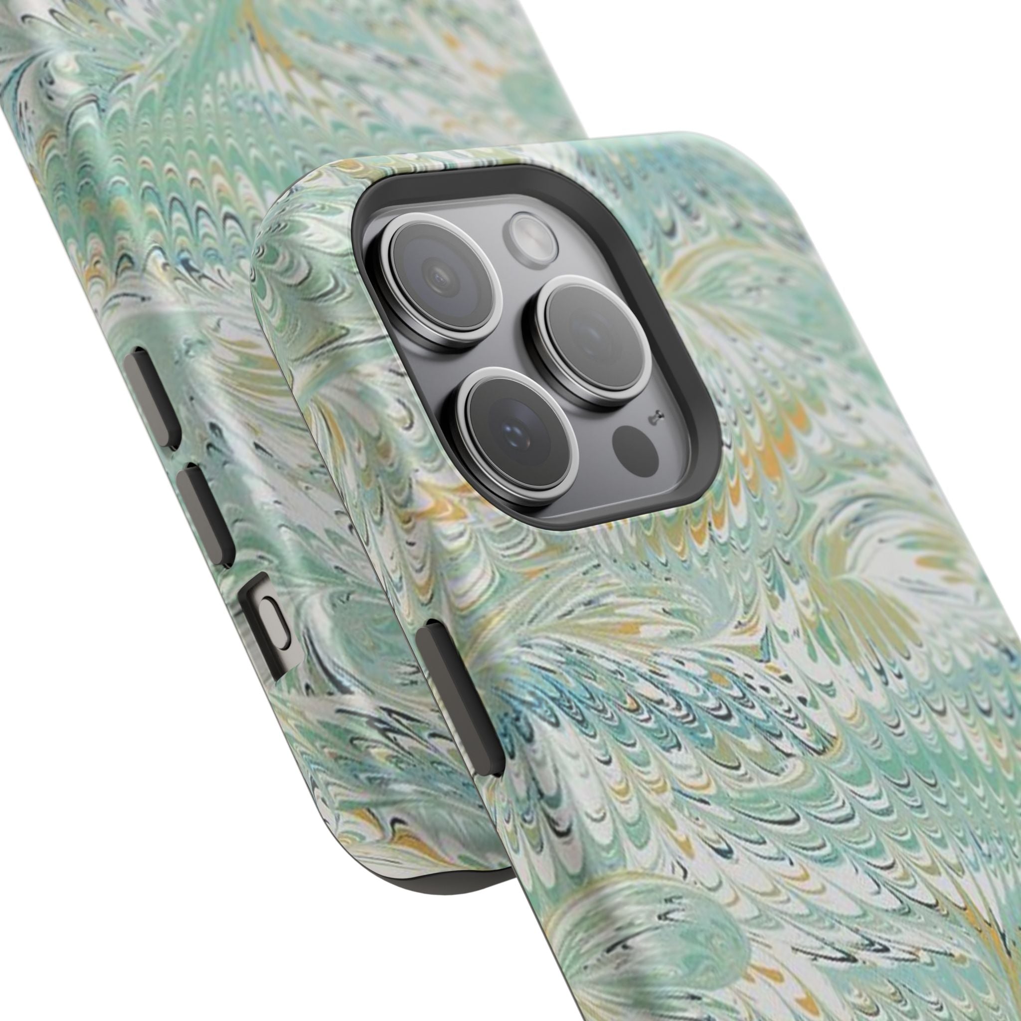 Mint Green Marbled Swirl Phone Case - Dual Layer