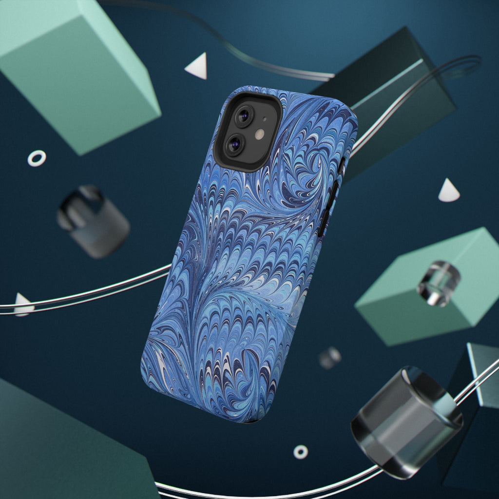 Blue Marbled Swirl Phone Case - Dual Layer Case