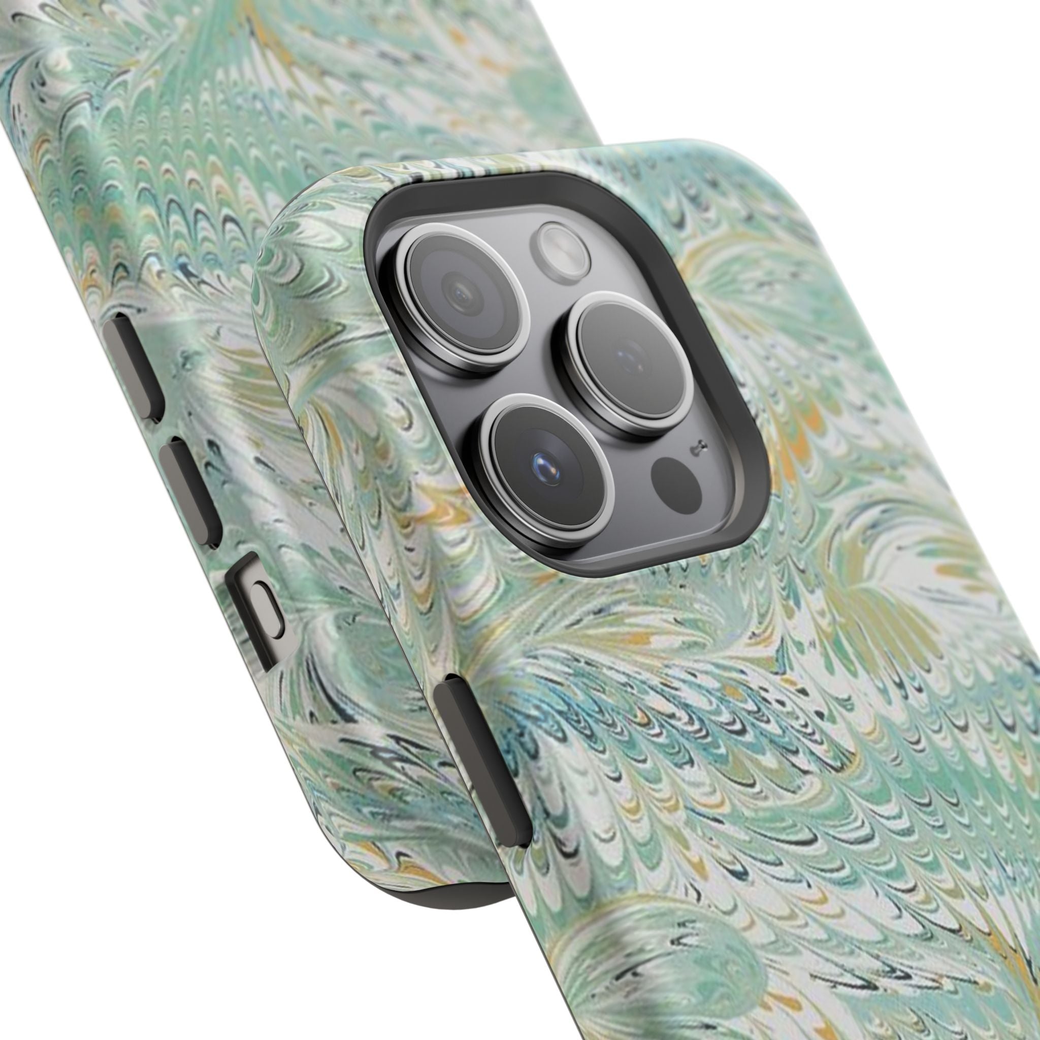 Mint Green Marbled Swirl Phone Case - Dual Layer