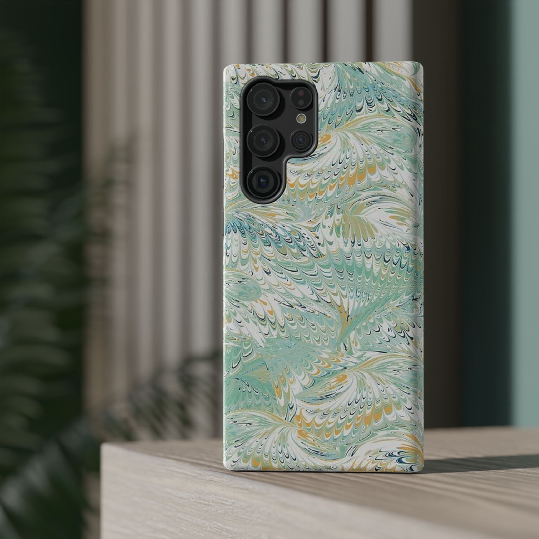 Mint Green Marbled Swirl Phone Case - Dual Layer