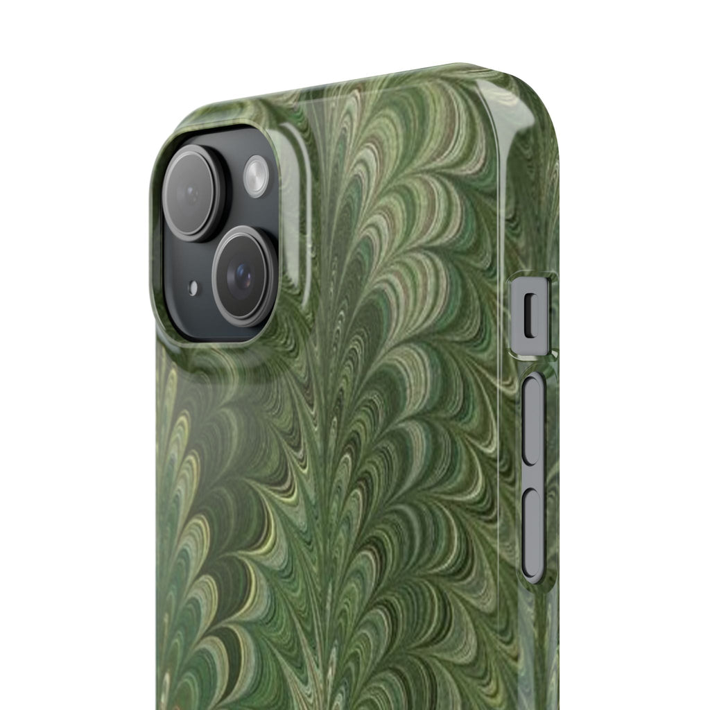 Green Marbled Phone Case
