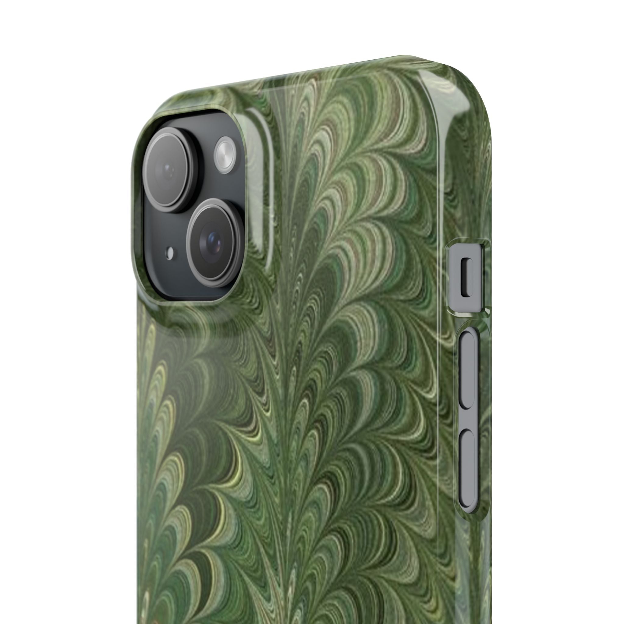 Green Marbled Phone Case