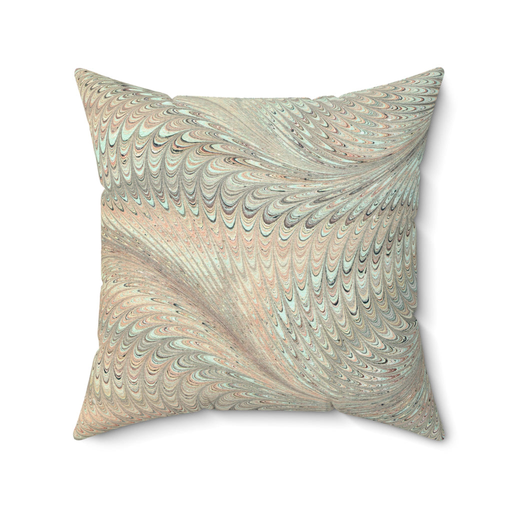 ITALIAN MARBLE Beige and Mint Green Throw Pillow includes Pillow, Hidden Zipper