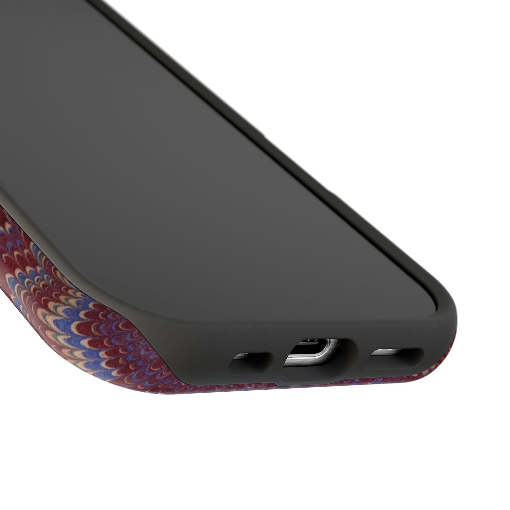 Burgundy and Blue Hues Italian Vintage Marble Design for Apple + Samsung