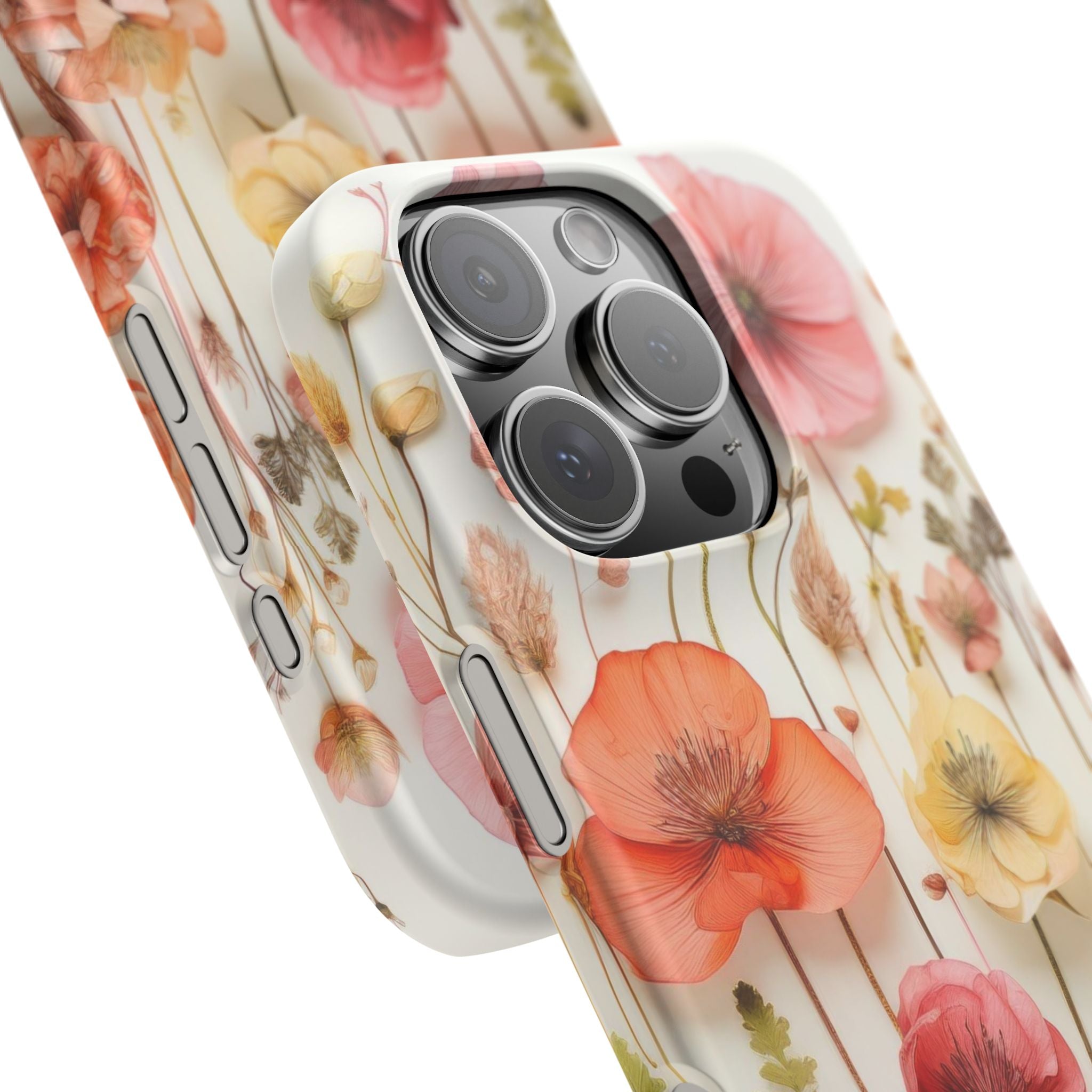 Pink Floral Pressed Flowers - Slim Case