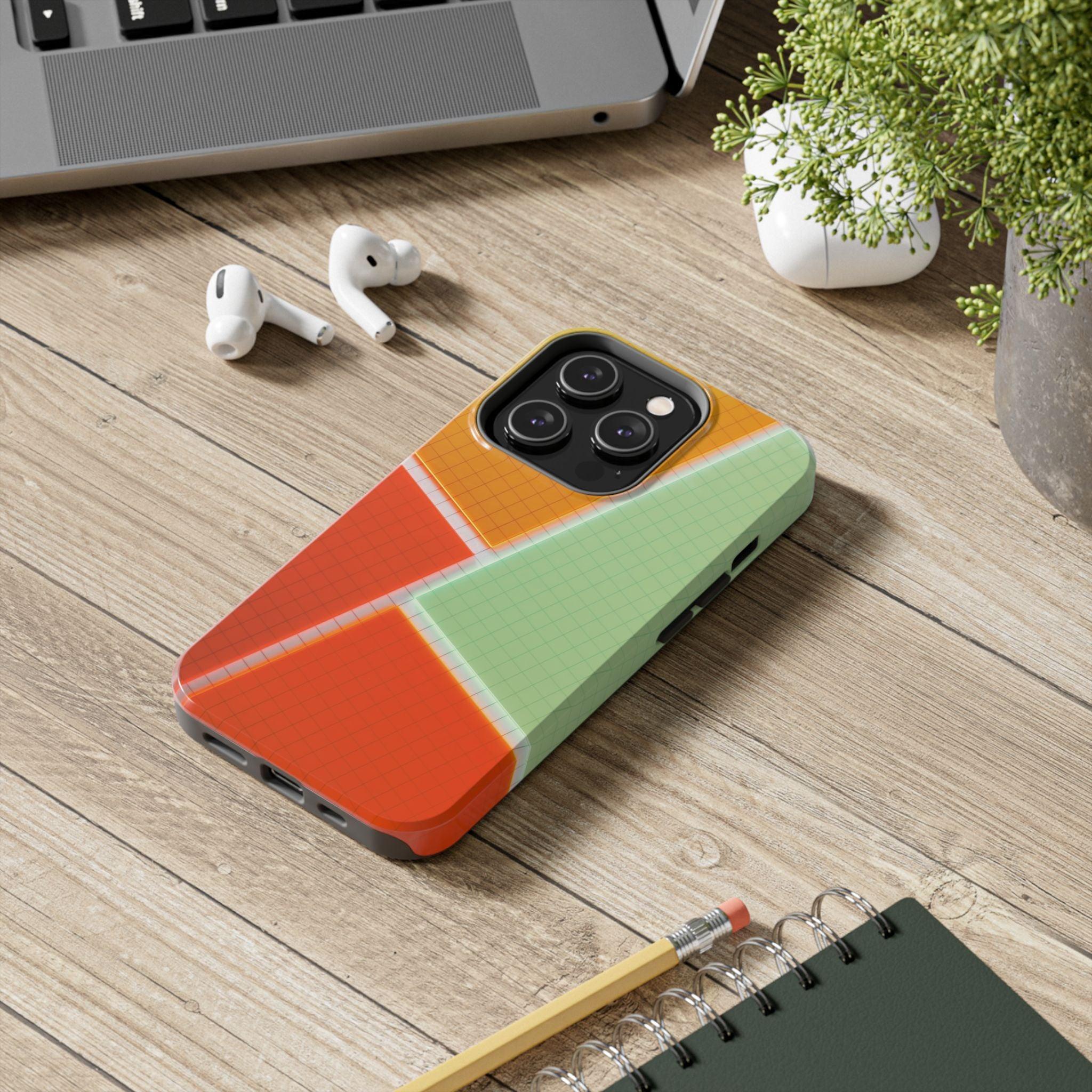 Four Colors Blocks With Shades Tough Phone Cases