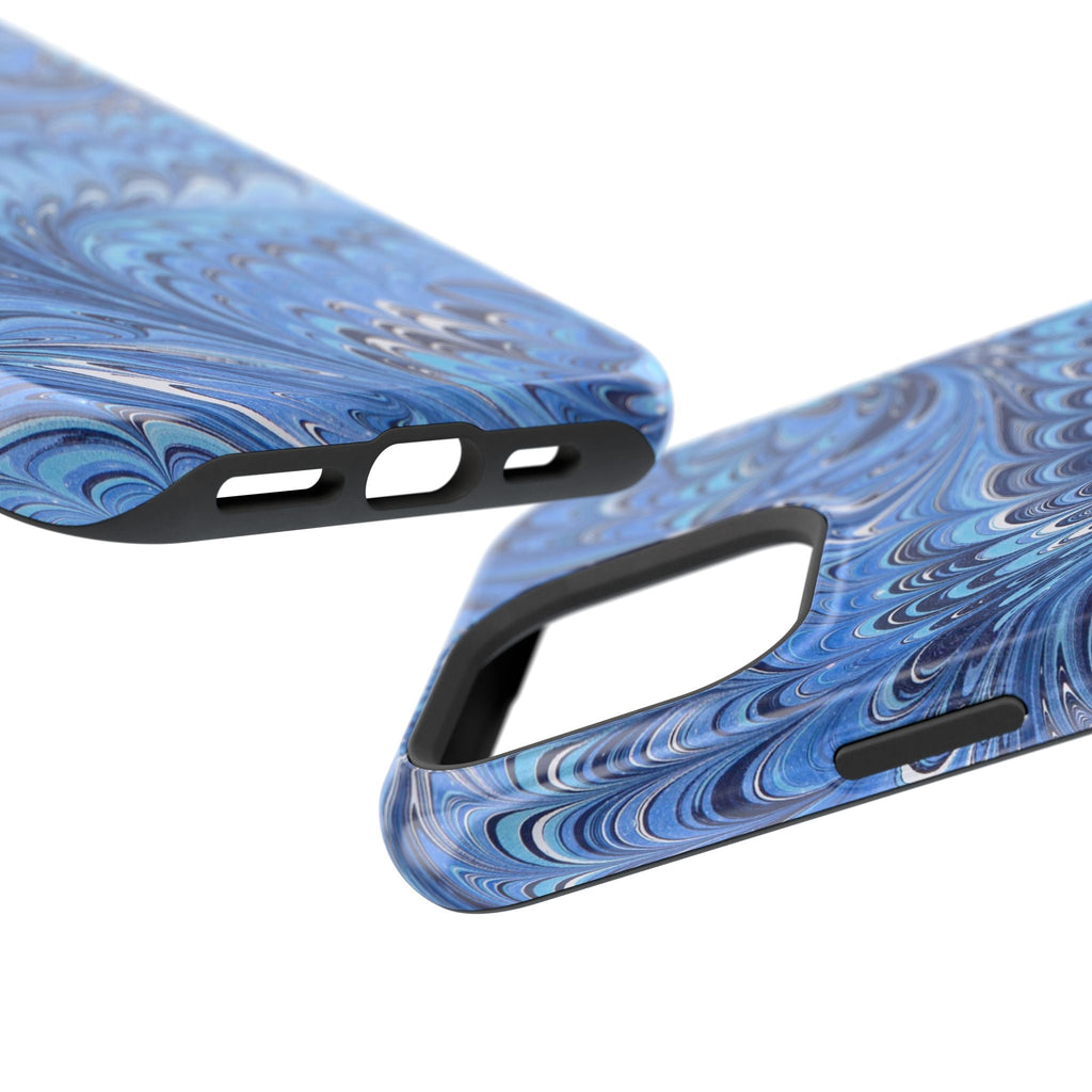Blue Marbled Swirl Phone Case - Dual Layer Case