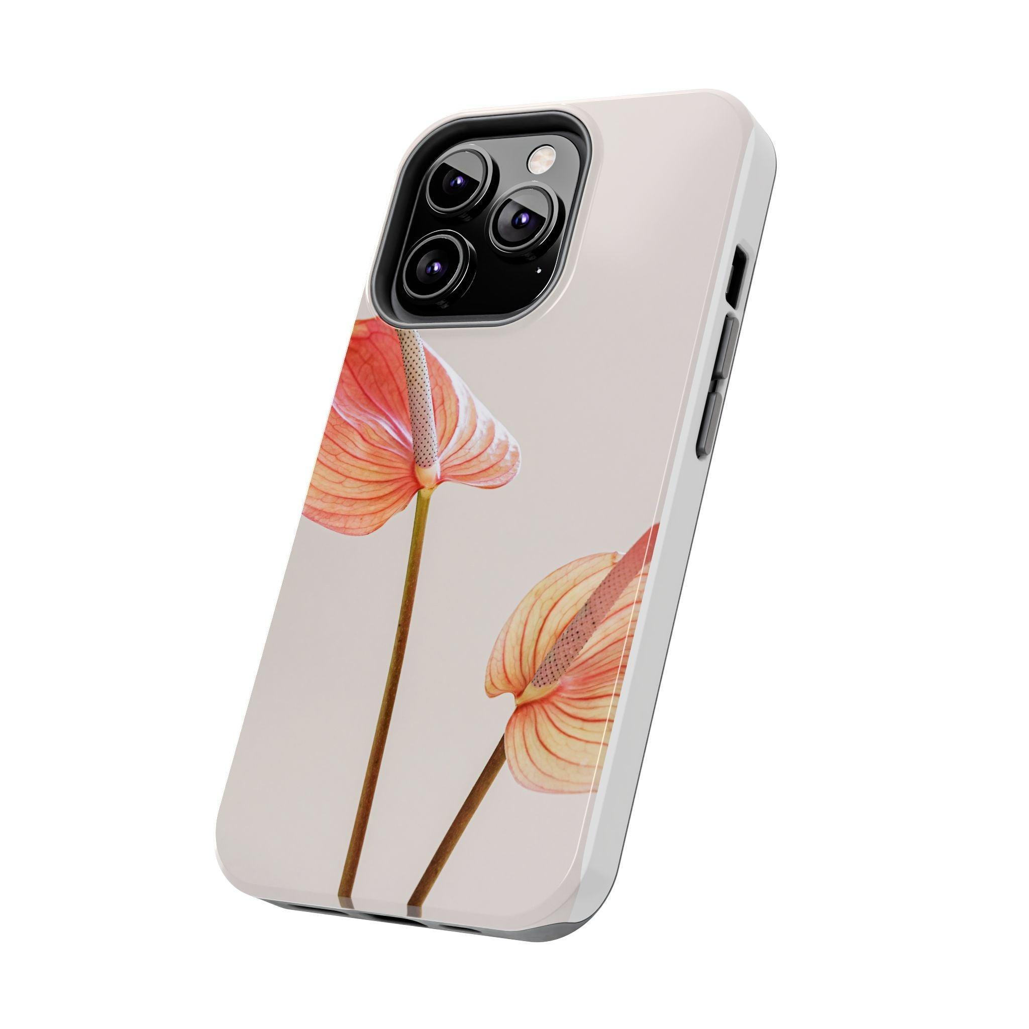 Orange Flower with Leaves Tough Phone Cases