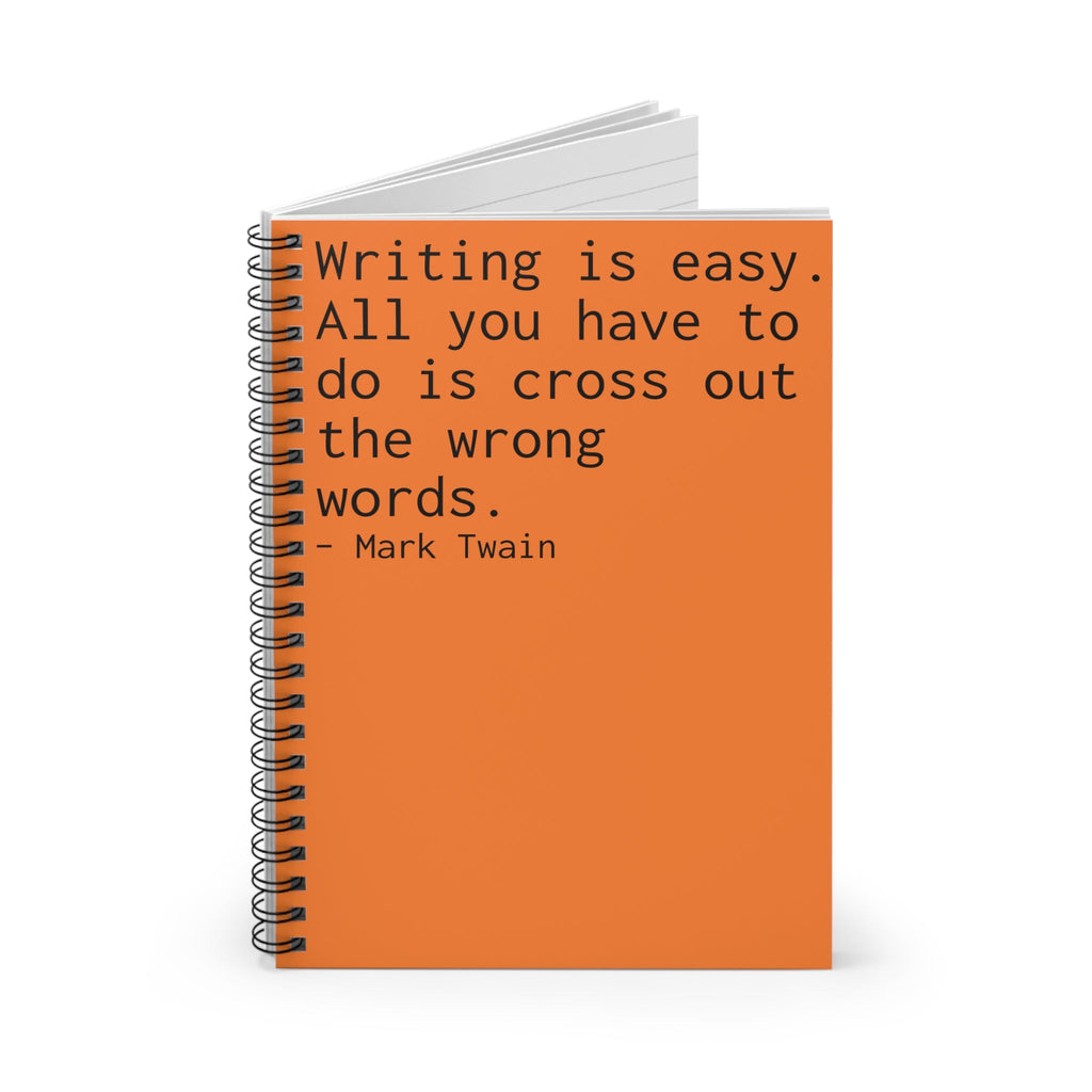 Mark Twain Quote Notebook - Orange