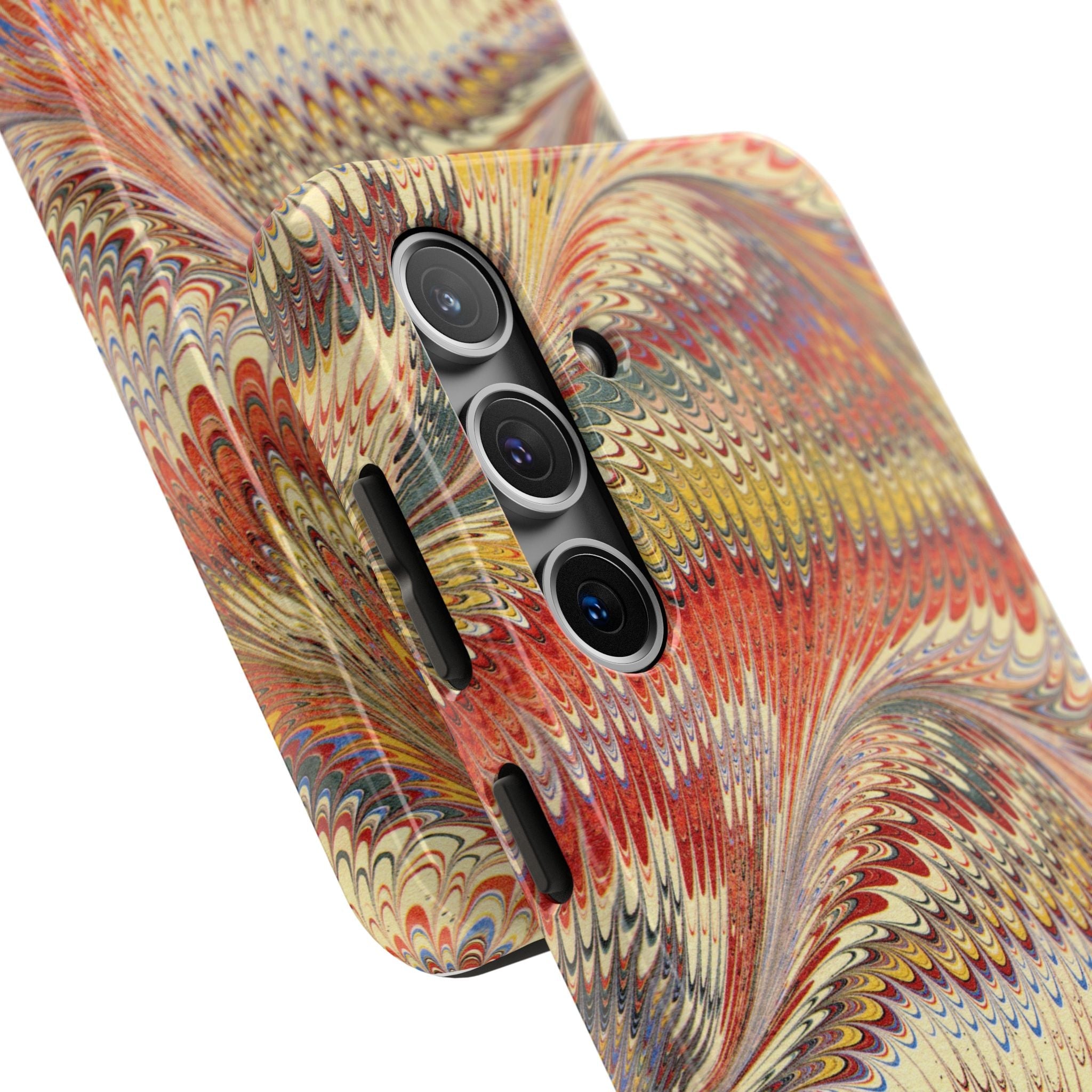 Rust and Gold Marble Italian Tough Phone Case — Durable Marbled Phone Case
