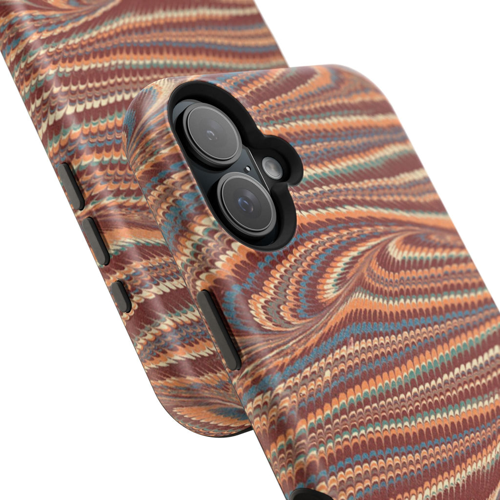 Neutrals Burgundy, Beige, Rust Hues Italian Vintage Marble Design Phone Case for Apple + Samsung
