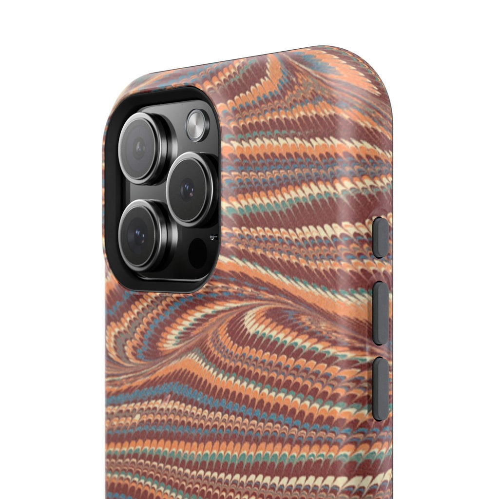 Neutrals Burgundy, Beige, Rust Hues Italian Vintage Marble Design Phone Case for Apple + Samsung