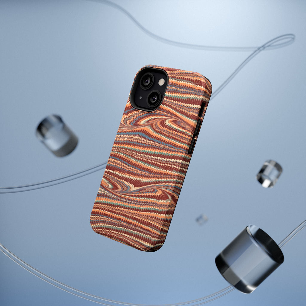 Neutrals Burgundy, Beige, Rust Hues Italian Vintage Marble Design Phone Case for Apple + Samsung