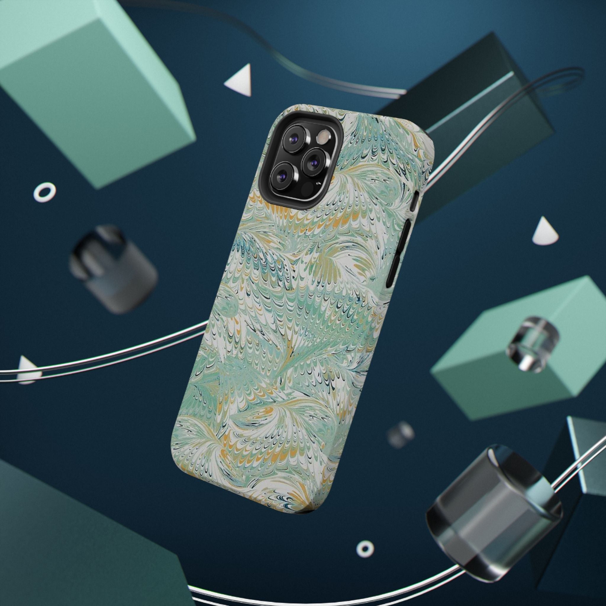 Mint Green Marbled Swirl Phone Case - Dual Layer