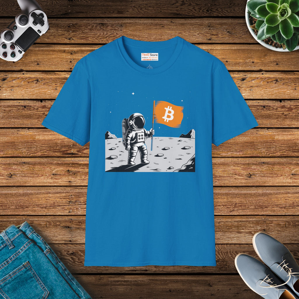 Bitcoin Flag Astronaut Softstyle Tee - Unisex Cotton - DipaliZ