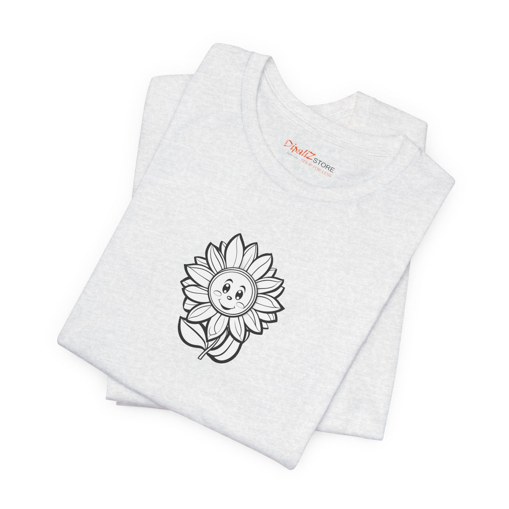 Happy Flower Short Sleeve Tee - Unisex Cotton Comfort - DipaliZ