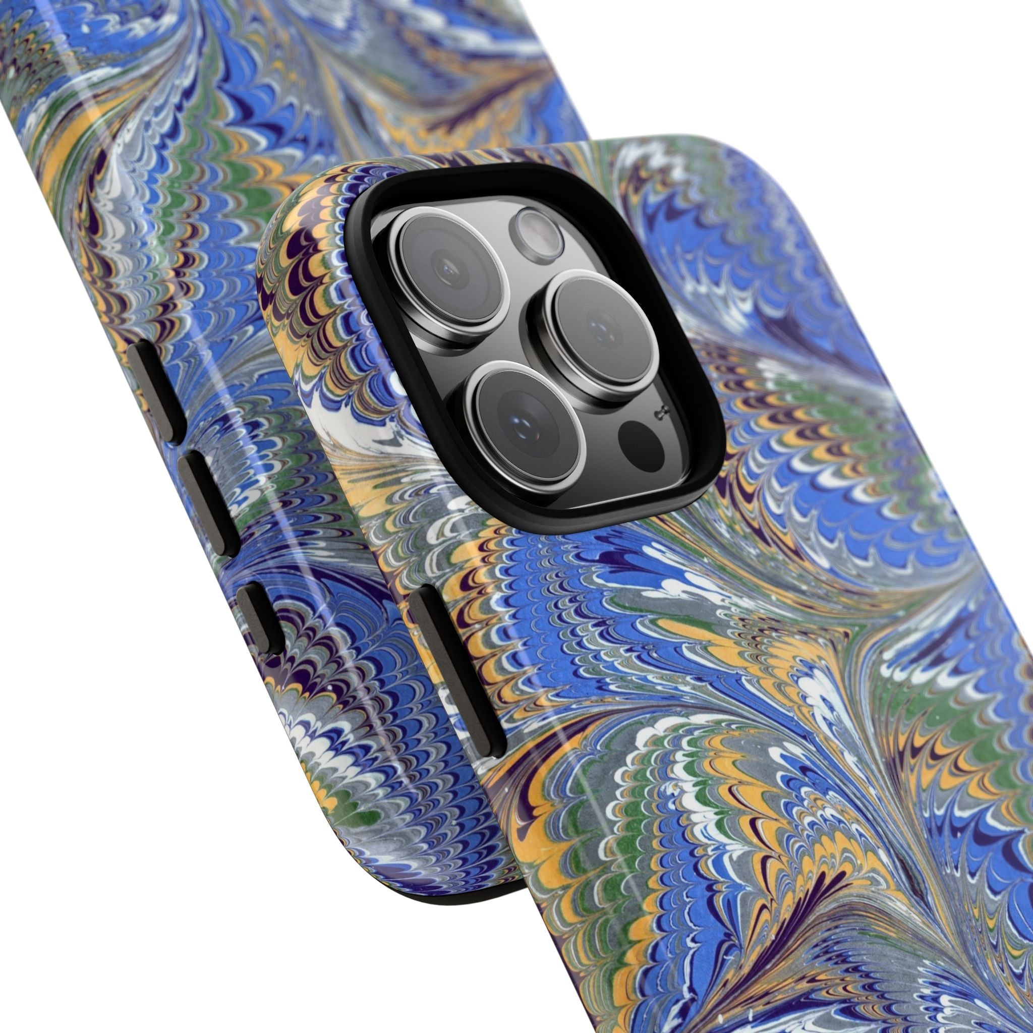 Periwinkle + Gold Italian Marble Design - Dual Layer Tough Phone Cases