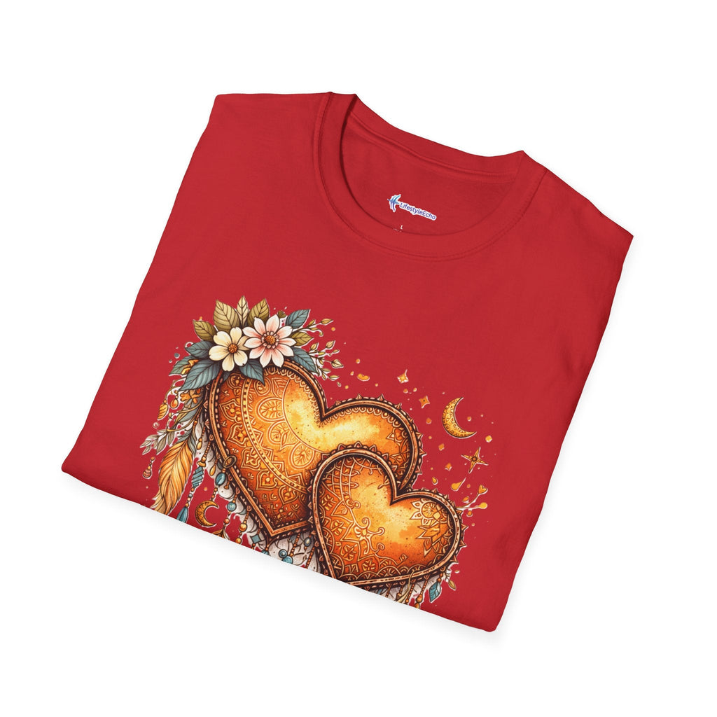 Boho Henna Heart T-Shirt - Native American Valentine Design