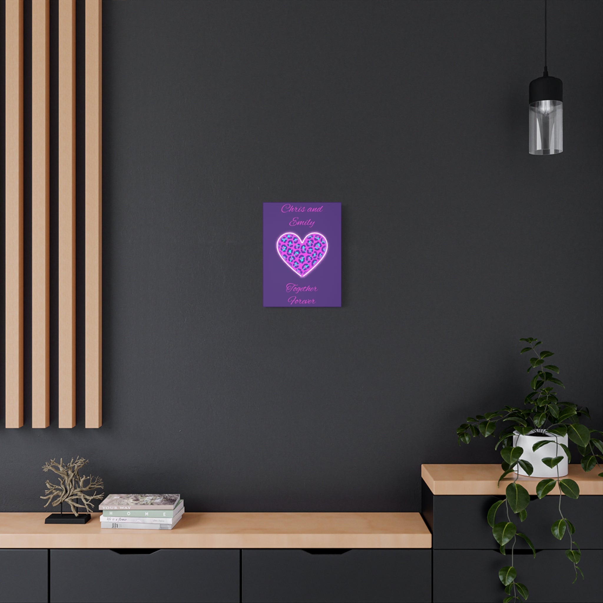 Copy of Personalized Neon Leopard Heart Canvas - Make it your own