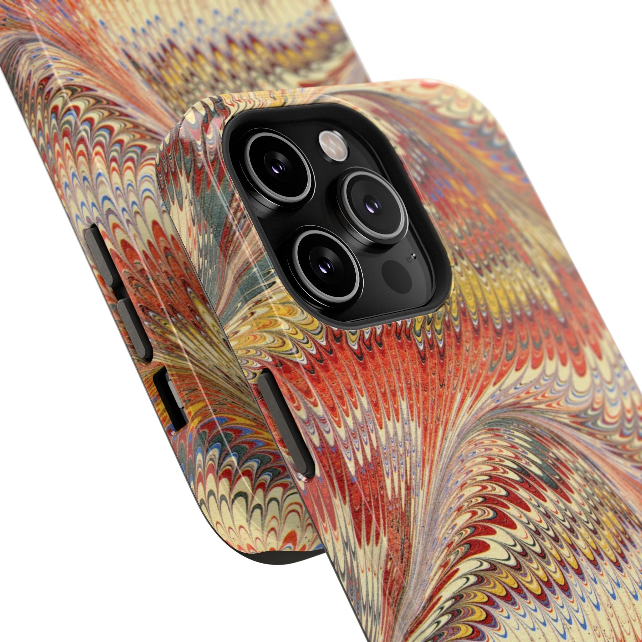 Rust and Gold Italian Vintage Marble Design Durable Phone Case for Apple + Samsung