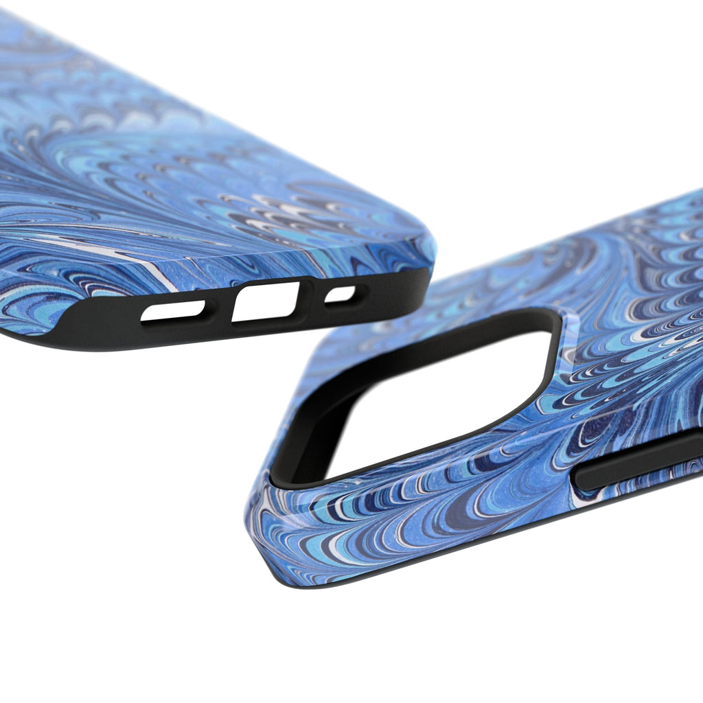 Blue Marbled Swirl Phone Case - Dual Layer Case