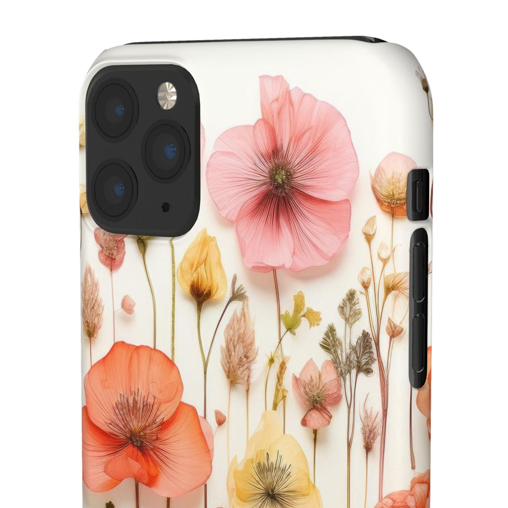 Pink Floral Pressed Flowers - Slim Case
