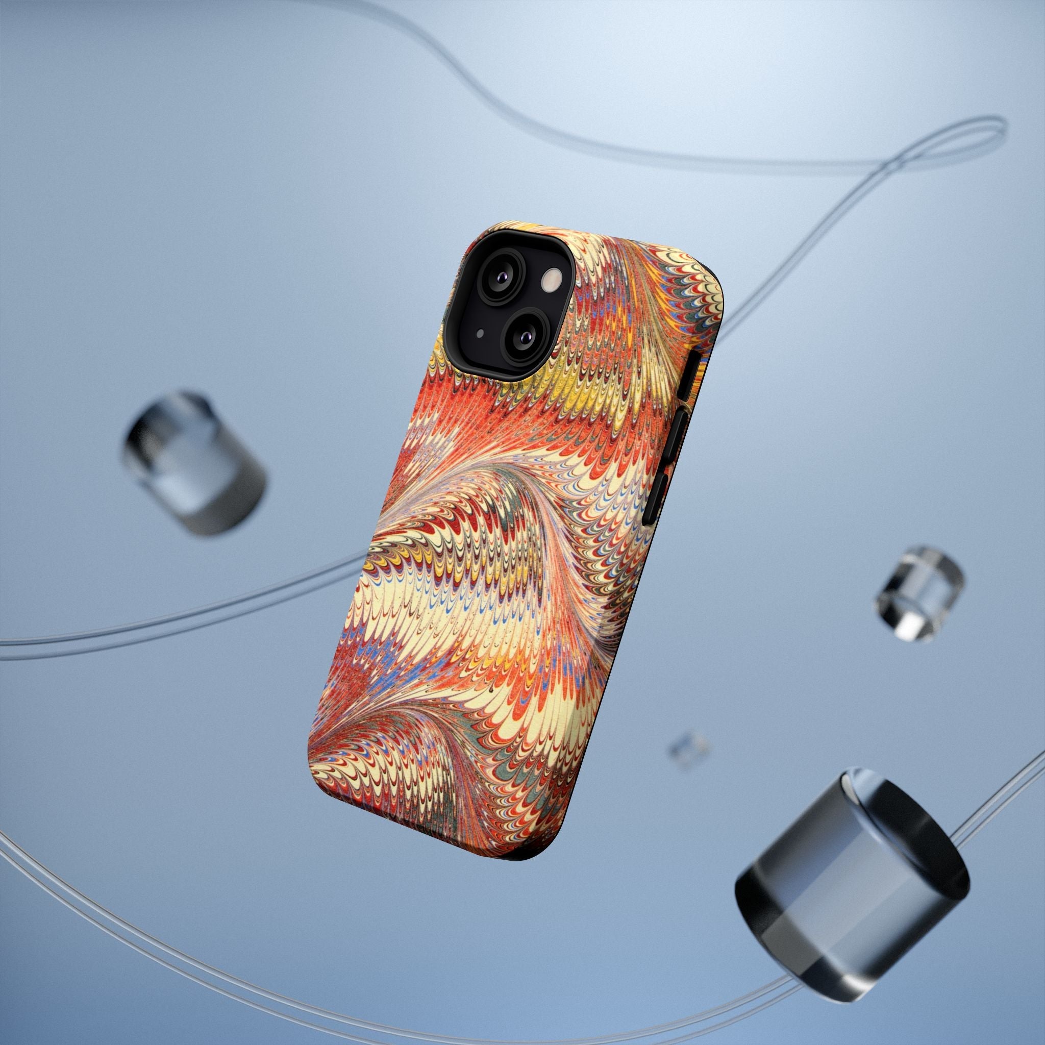 Rust and Gold Italian Vintage Marble Design Durable Phone Case for Apple + Samsung