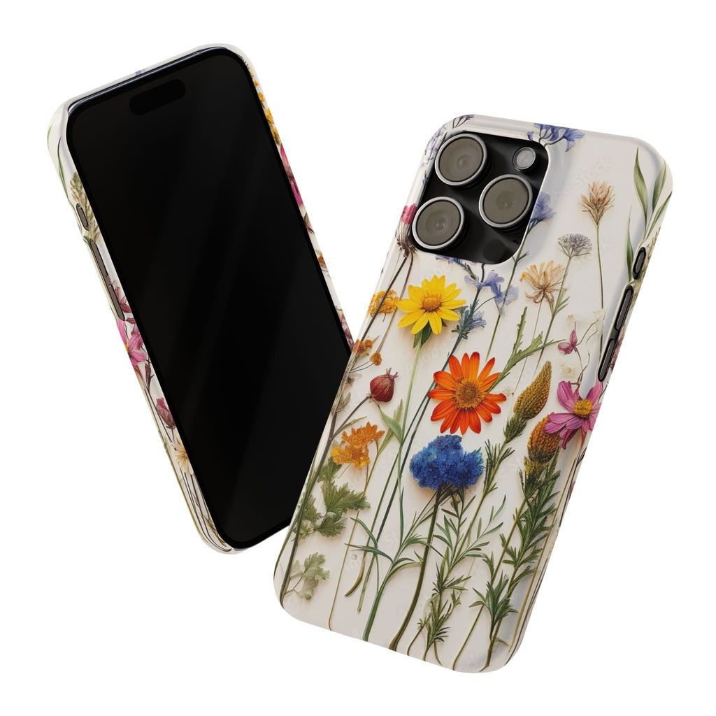 Floral Phone Cases, Slim Protective Cover, Pressed Flowers Design, iPhone 17 Case, Botanical Phone Accessories, Floral Theme Phone Case