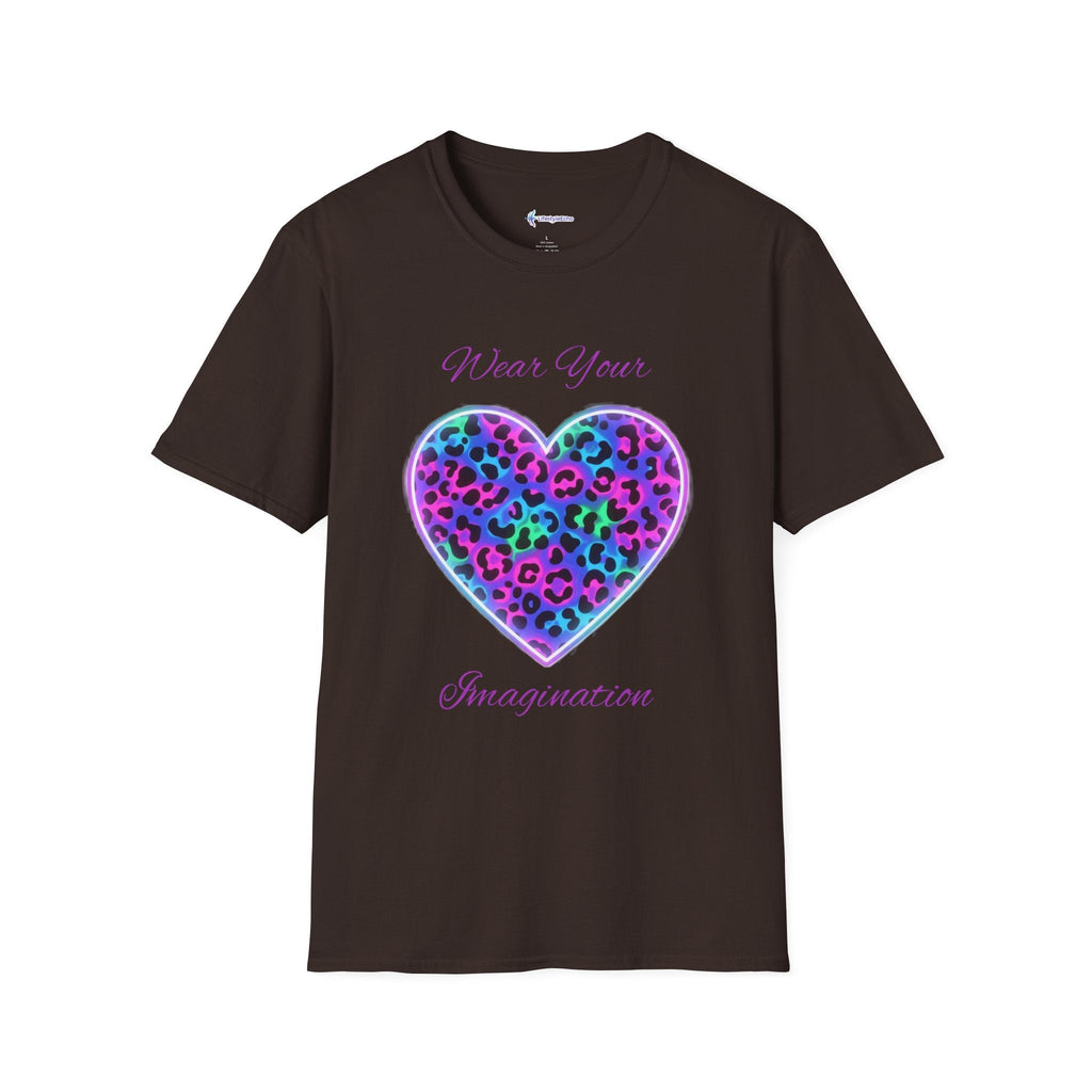 Heart Leopard Print T-Shirt - Wear Your Imagination - Colorful Animal Print Tee