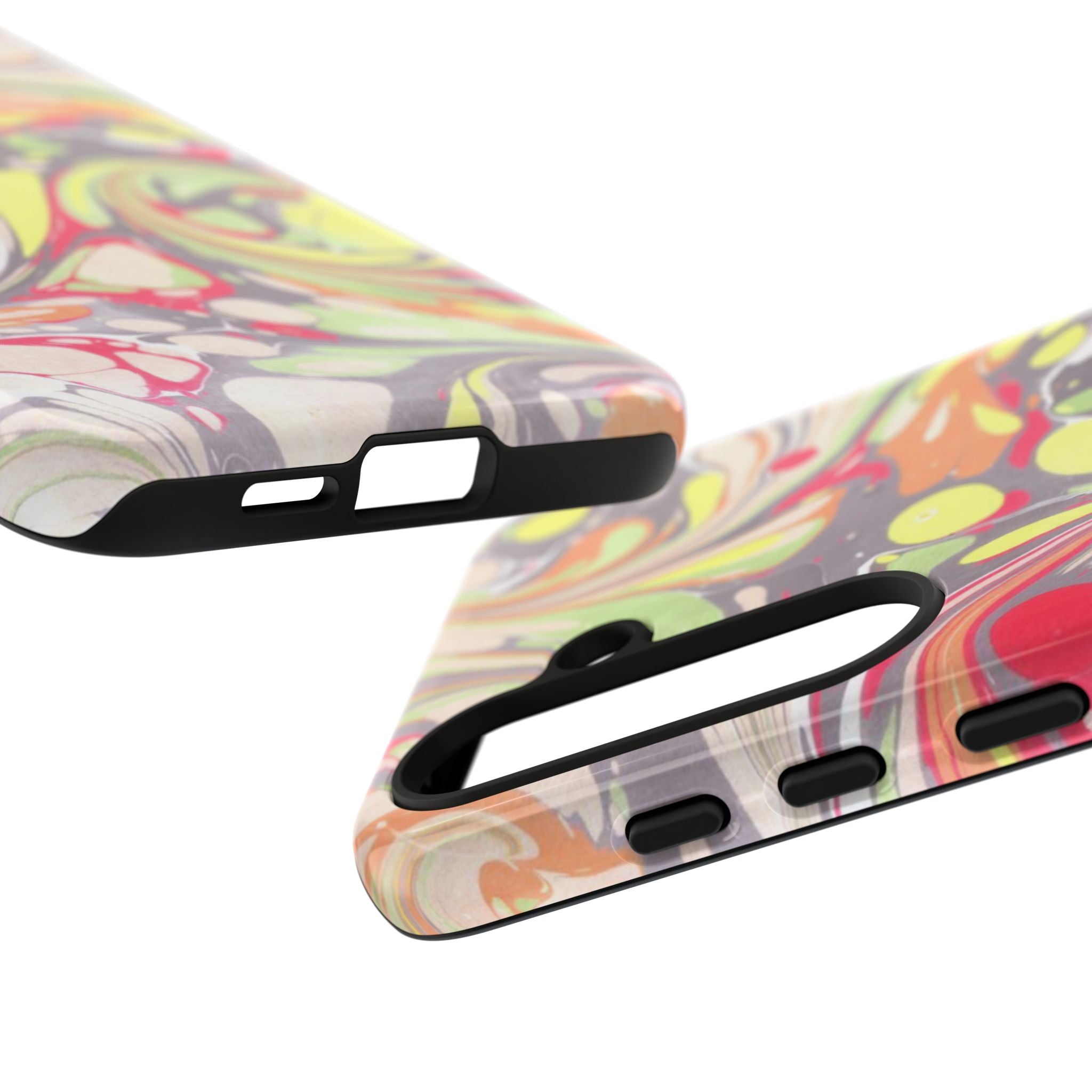 Yellow and Pink Swirl Marbled Italian Phone Case - Dual Layer - Matte or Glossy