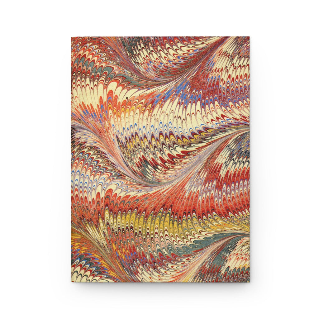 Vintage Italian Marbled Hardcover Journal - Orange, Yellow, and Beige