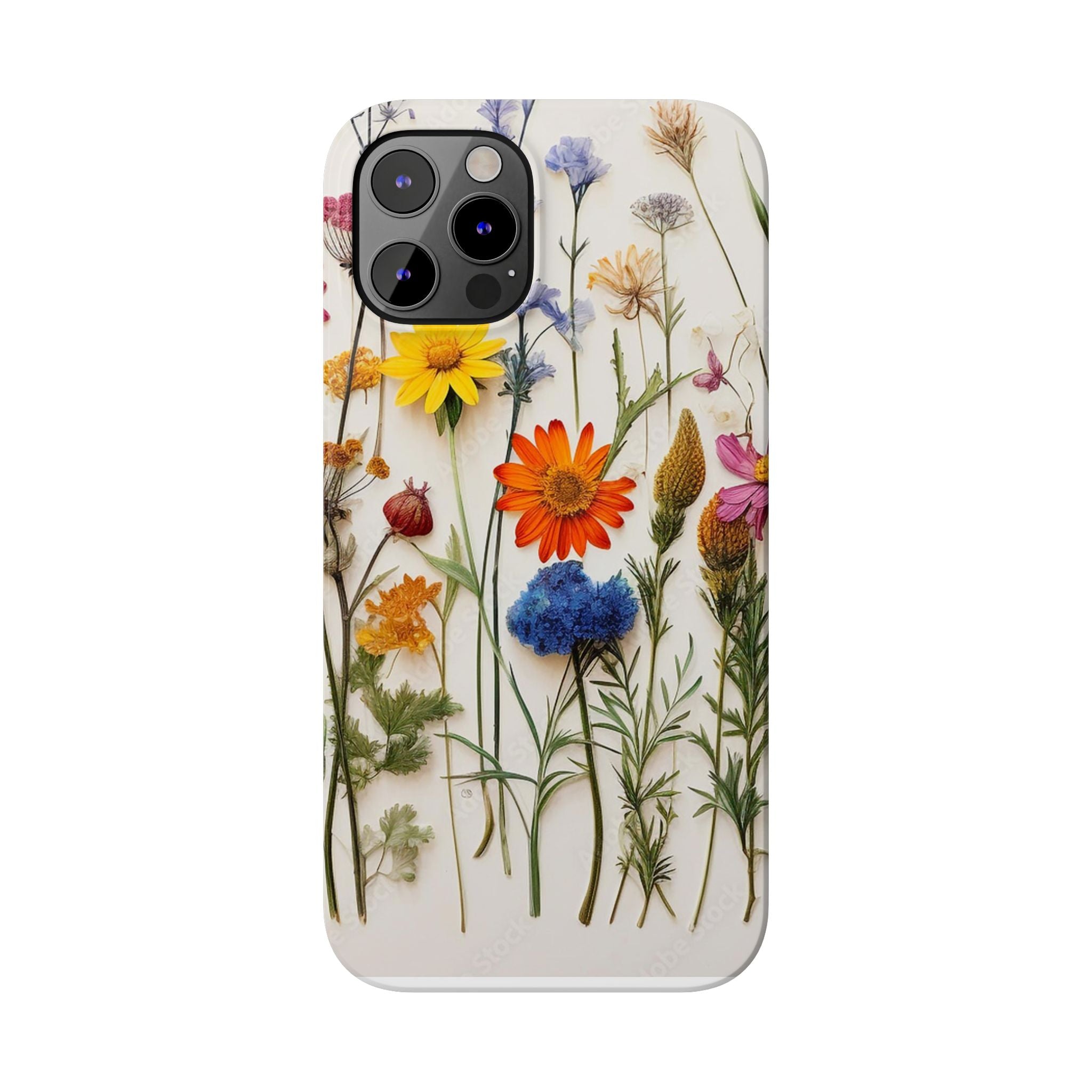 Floral Phone Cases, Slim Protective Cover, Pressed Flowers Design, iPhone 17 Case, Botanical Phone Accessories, Floral Theme Phone Case