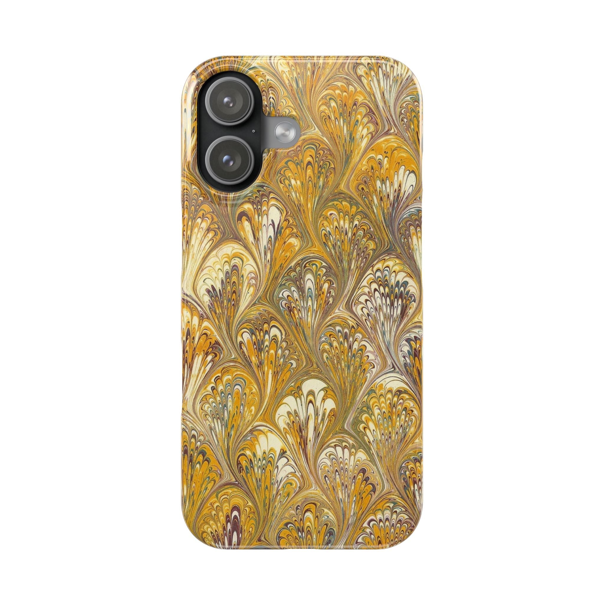 Golden Yellow Italian Marbled Designed Phone Cases