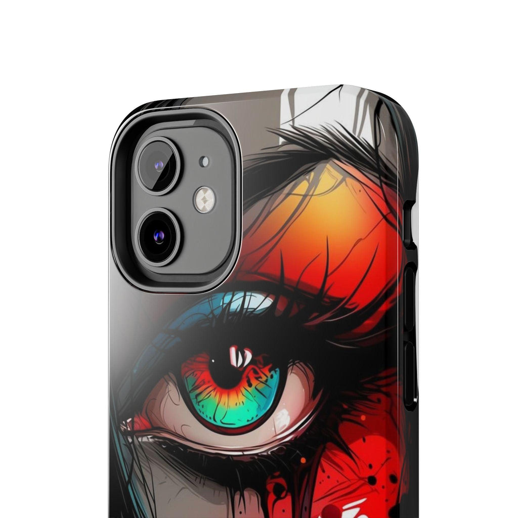 Girl Colorful Eye Painted Printed Tough Phone Case for iPhone & Samsung Galaxy - Artistic & Vibrant Design