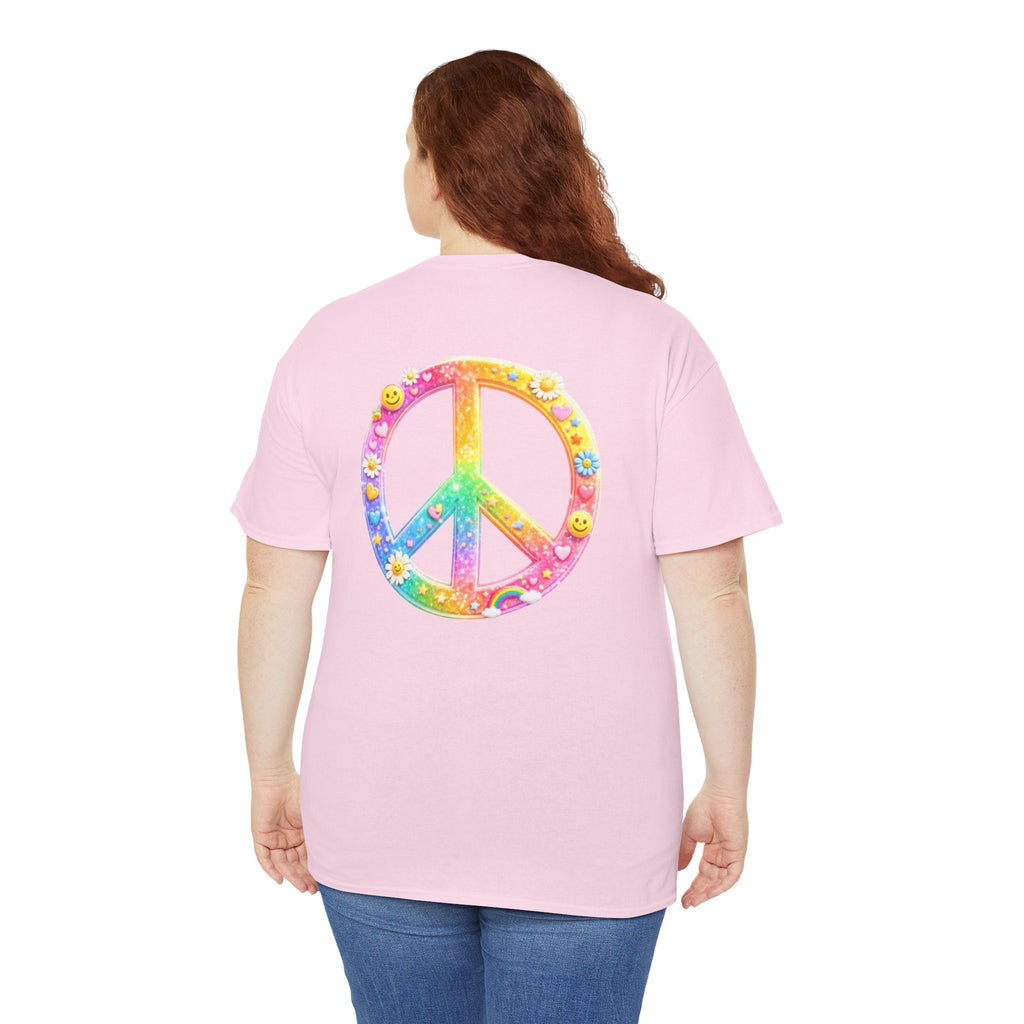 Peace Sign T-Shirt — Rainbow Smiley Hippie Tee