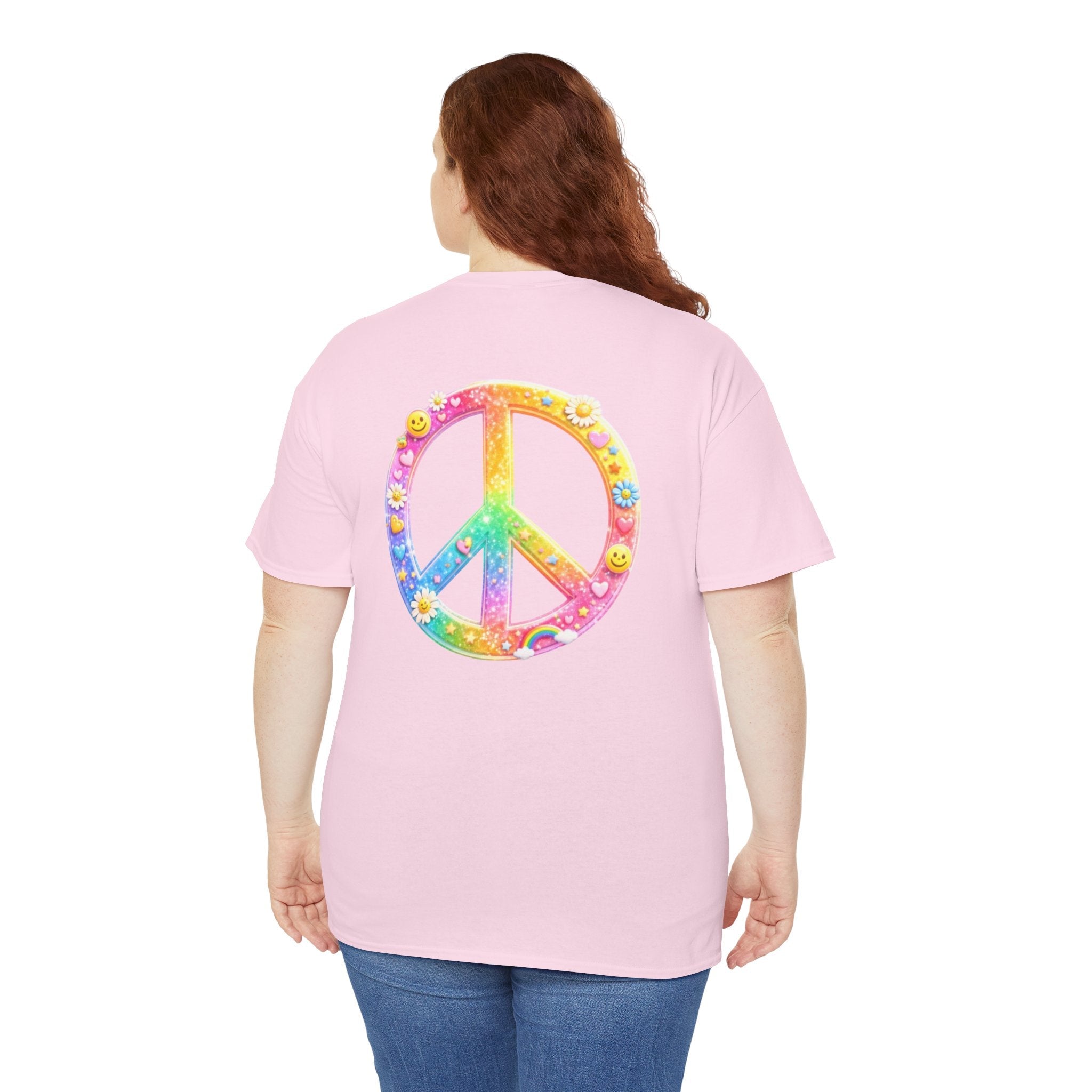 Peace Sign T-Shirt — Rainbow Smiley Hippie Tee