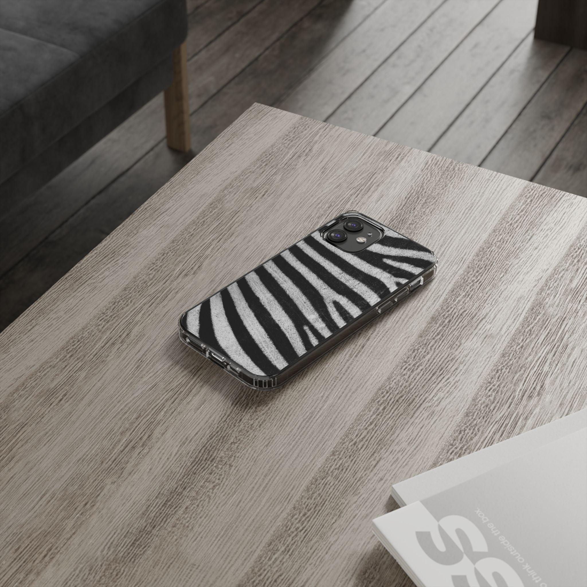 Clear Cases Black and White Zebra Stripes