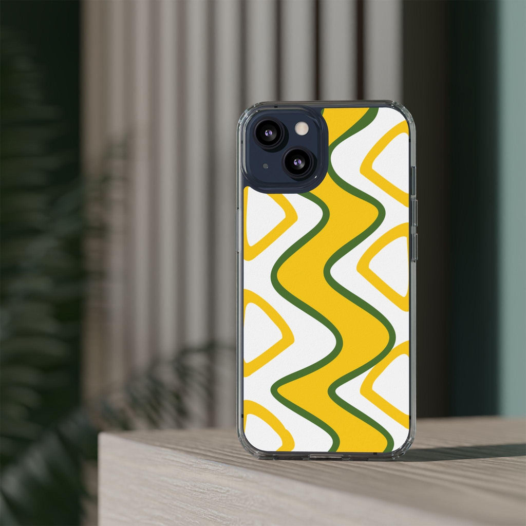 Bright Yellow Abstract With Shape Clear Cases
