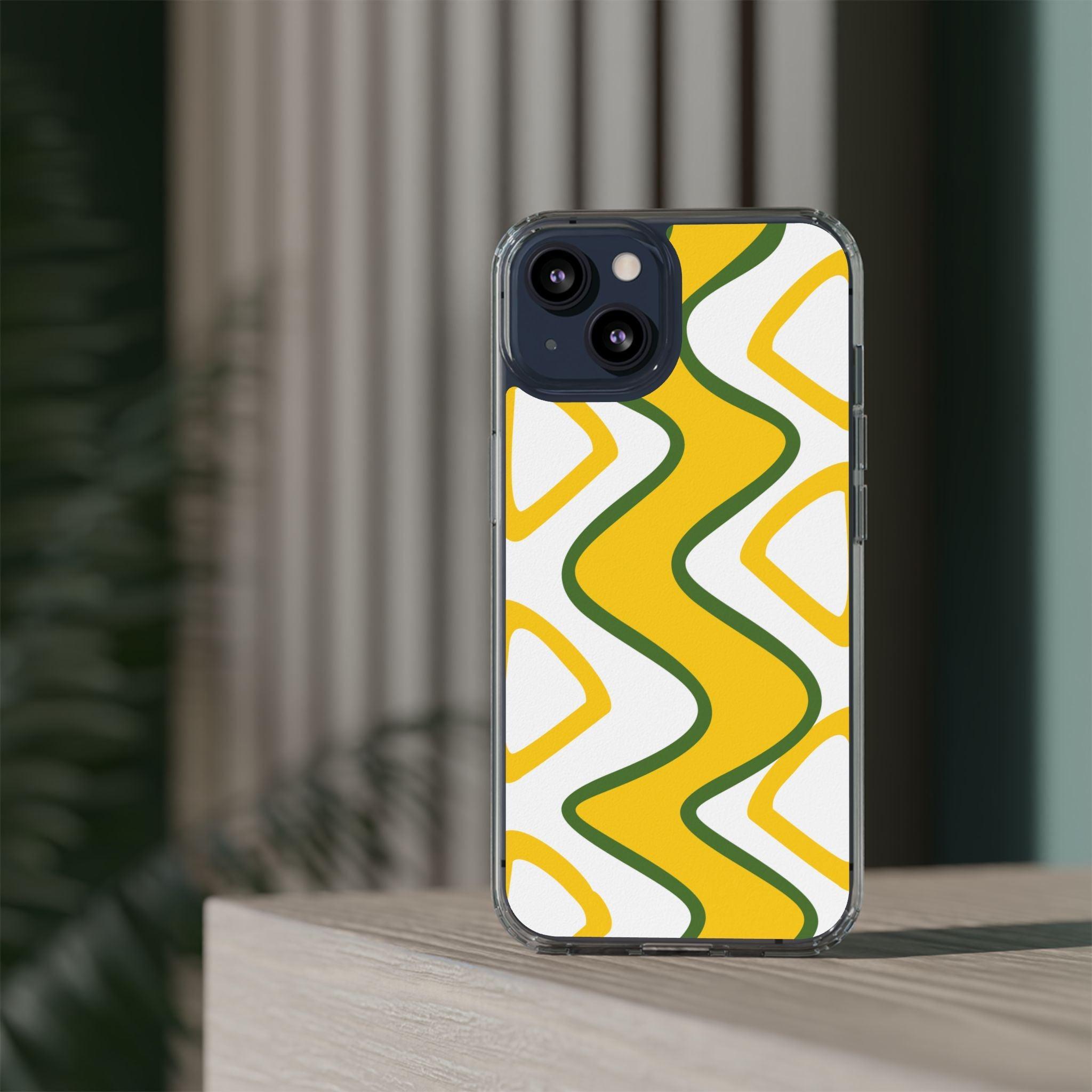 Bright Yellow Abstract With Shape Clear Cases