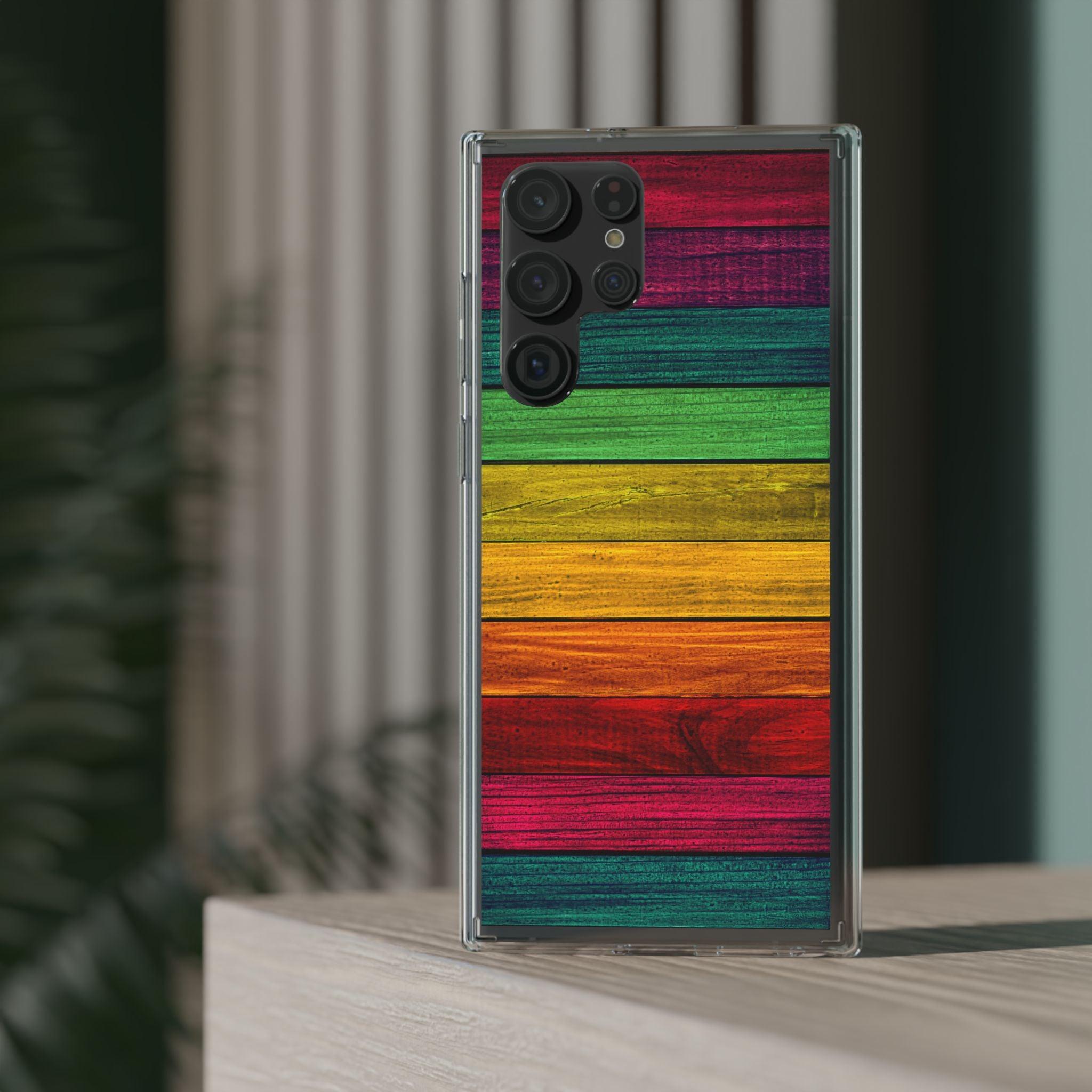 Rainbow On Woods Clear Cases