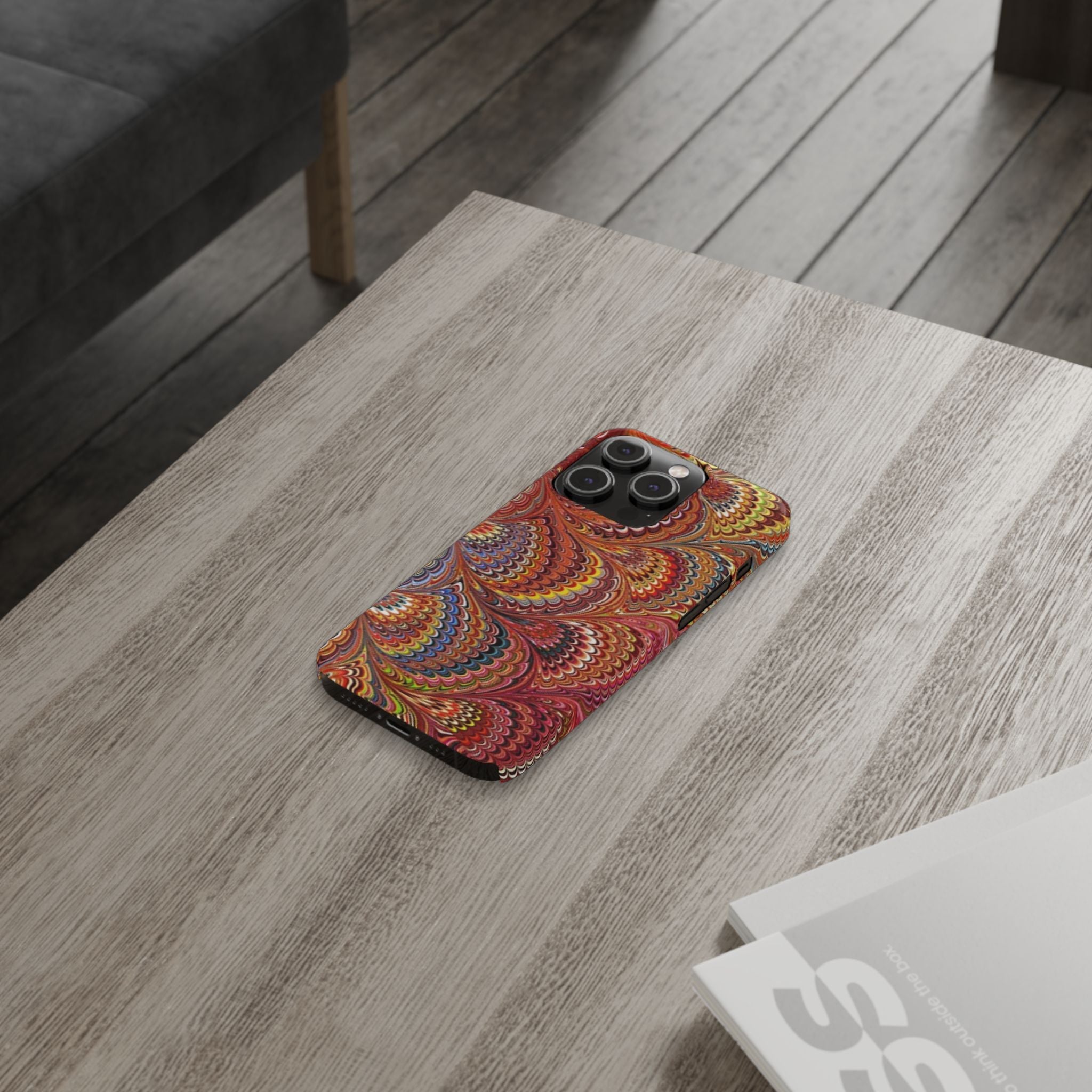 Italian Marbled Design, Red and Blue Pallet