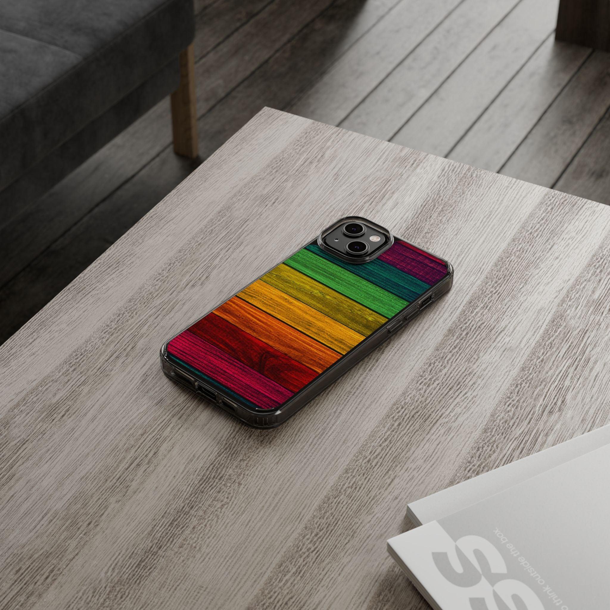 Rainbow On Woods Clear Cases