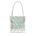 Woven Black + Green Grid Tote Bag - Tote