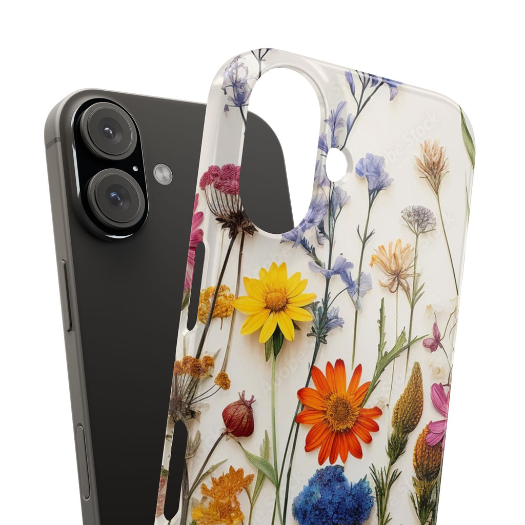Floral Phone Cases, Slim Protective Cover, Pressed Flowers Design, iPhone 17 Case, Botanical Phone Accessories, Floral Theme Phone Case
