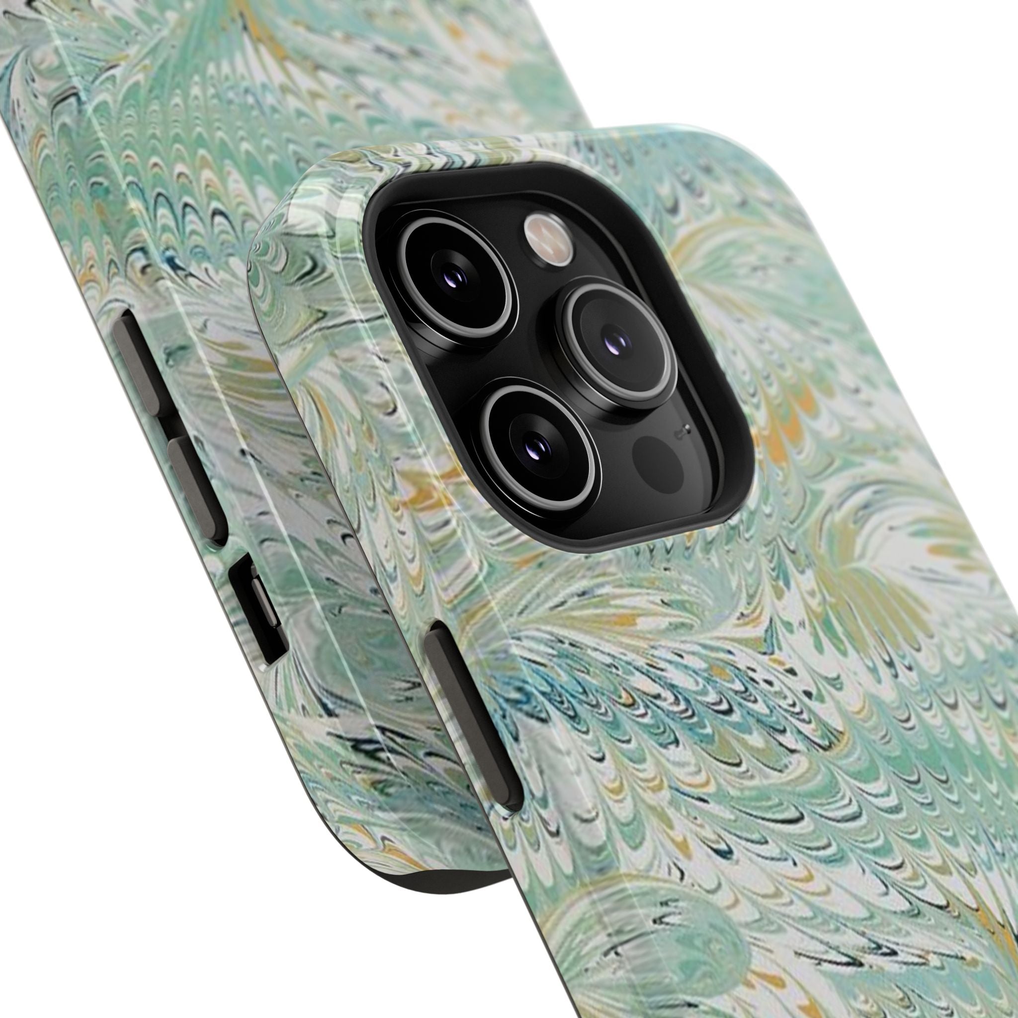 Mint Green Marbled Swirl Phone Case - Dual Layer