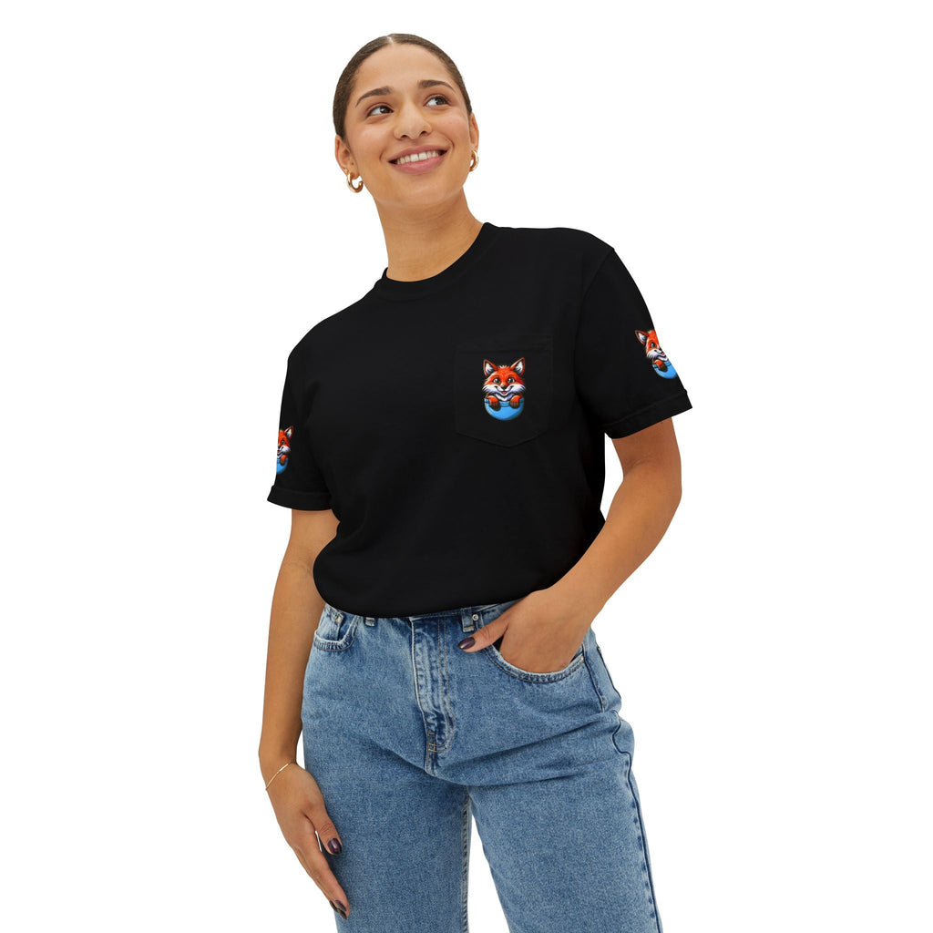 Fox In A Pocket Tee - Comfortable Cotton Style - DipaliZ