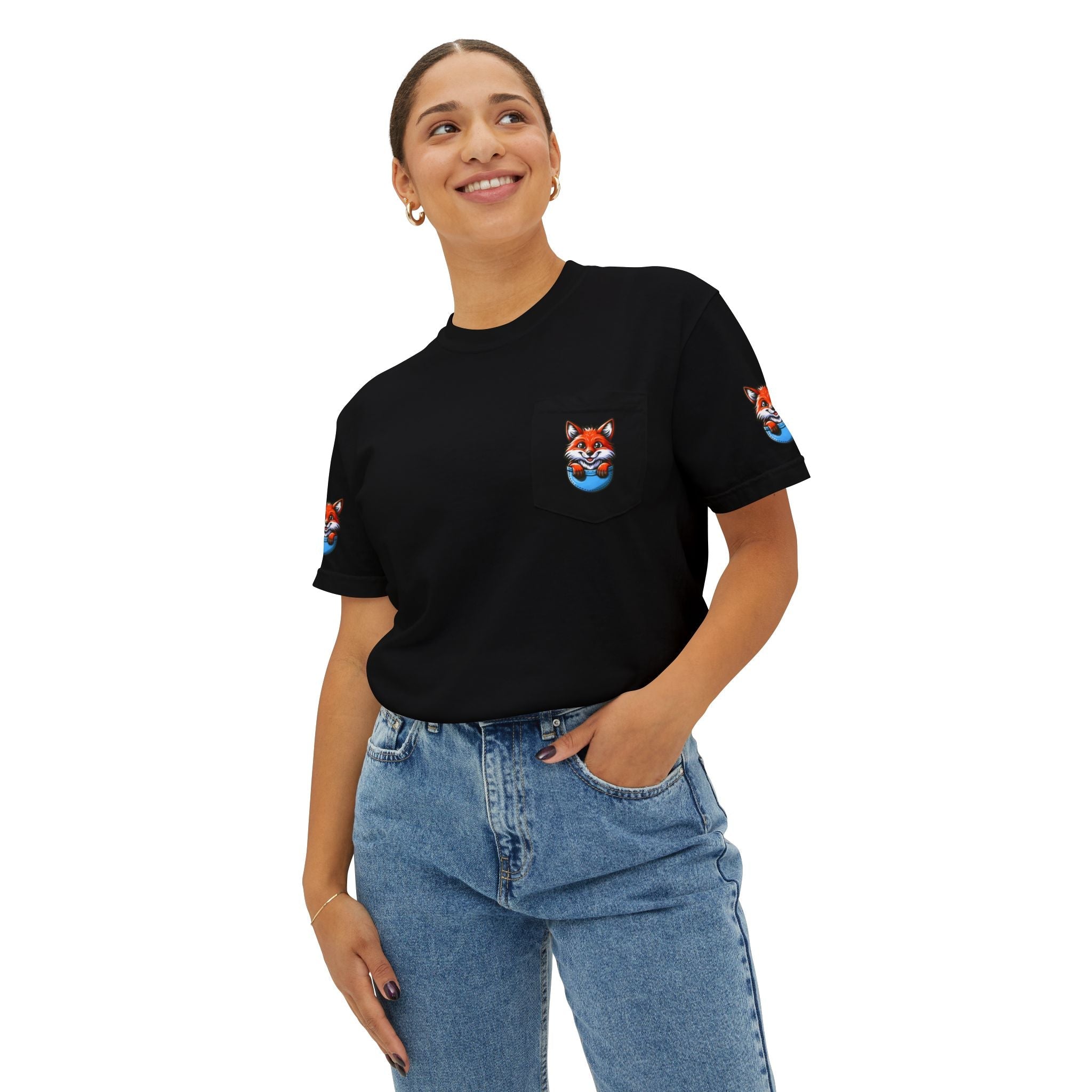 Fox In A Pocket Tee - Comfortable Cotton Style - DipaliZ