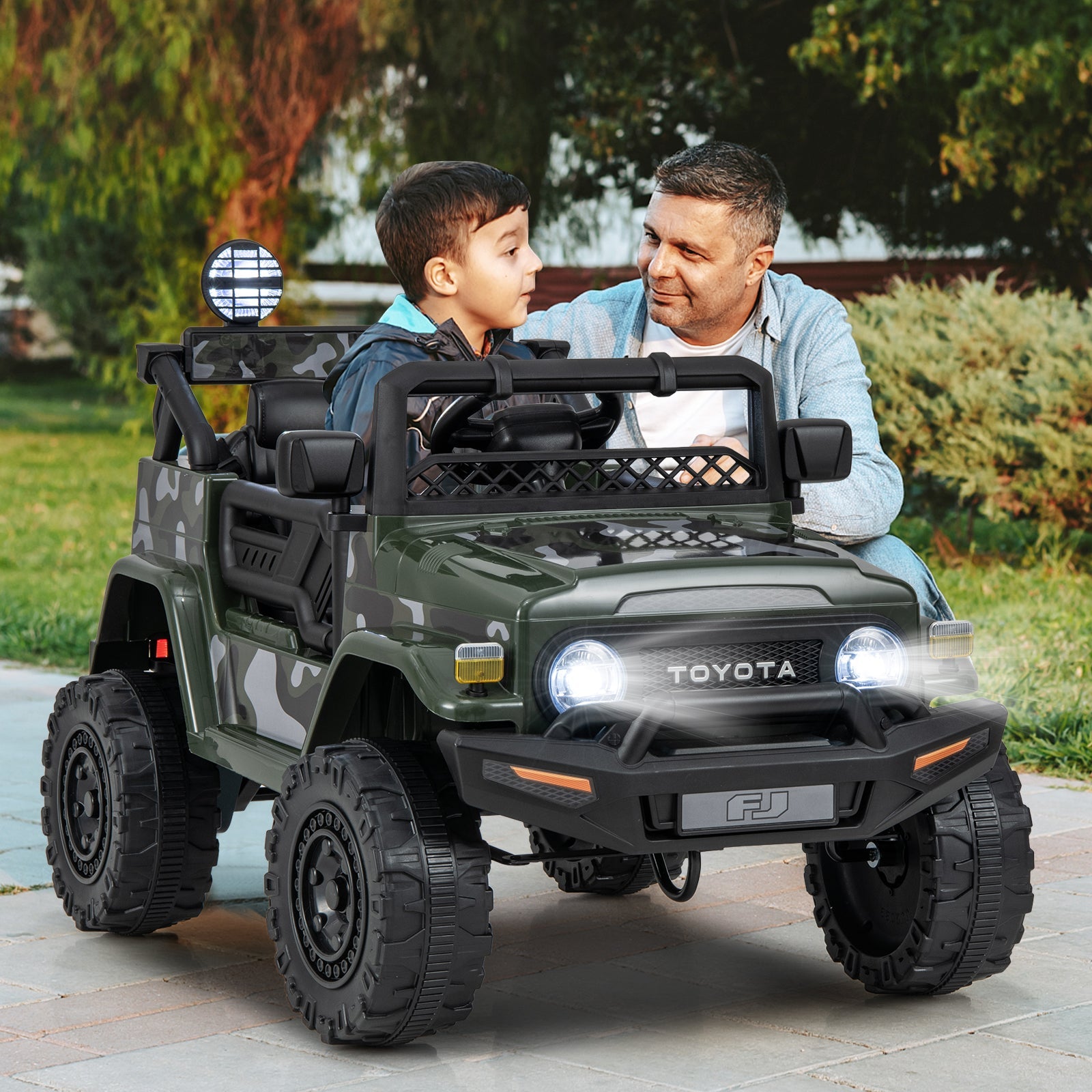 12V 7Ah Licensed Toyota FJ Cruiser Electric Car with Remote Control-Camo
