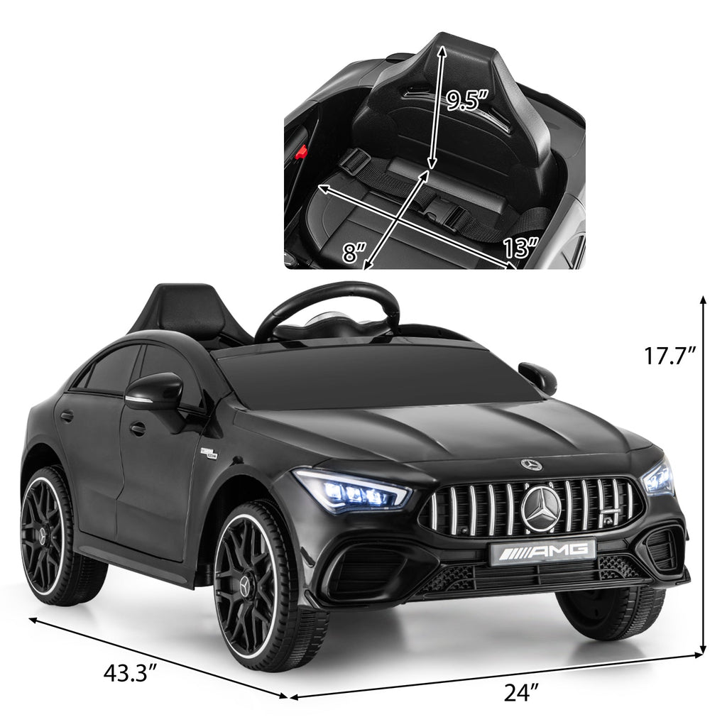 12V Kids Ride on Car Mercedes-Benz AMG CLA 45 with Remote-Black