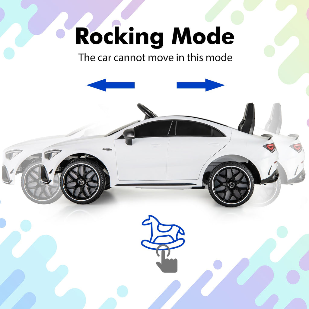 12V Kids Ride on Car Mercedes-Benz AMG CLA 45 with Remote-White